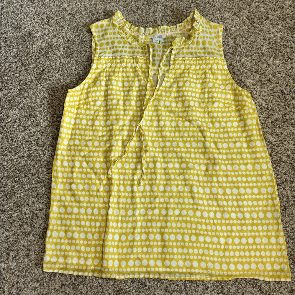 Boden Yolande Ruffle Neck Trim Sleeveless Blouse- 6